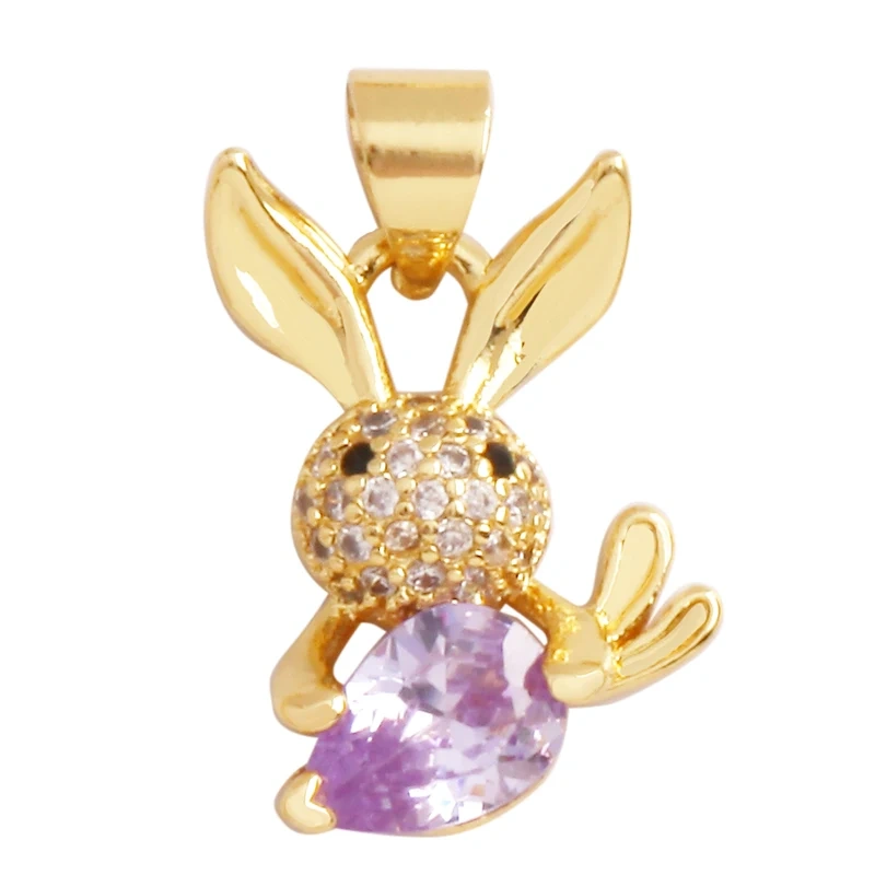 Elephant Dinosaur Leopard Rabbit Snake Bear Duck Charm Pendant,18K Gold Animal Necklace Bracelet for Handmade Jewelry Supply P19