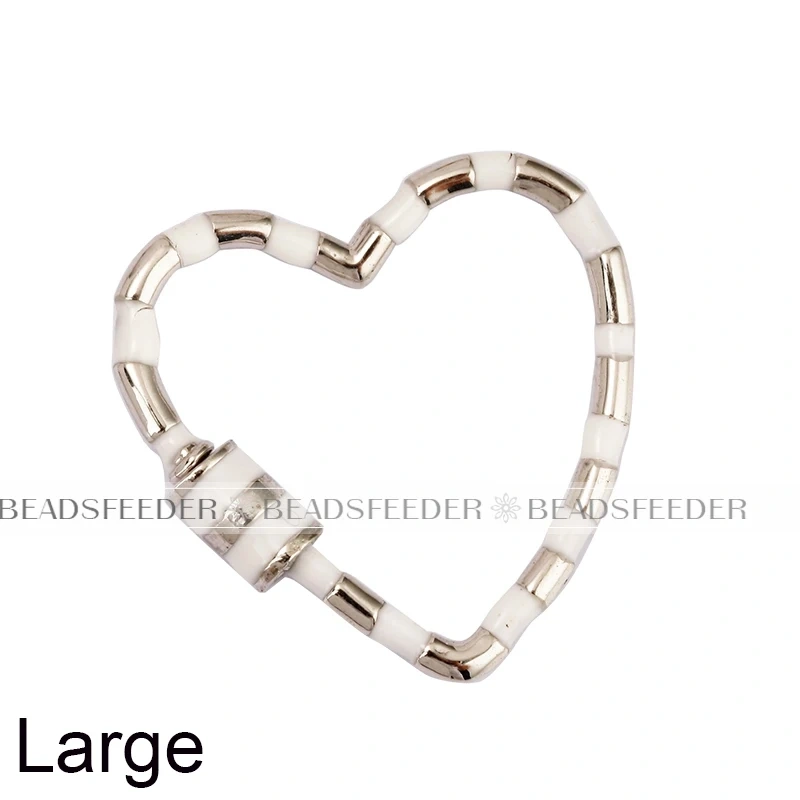 Heart Love Spring Colourful Enamel Screw On Carabiner Clasp ,for metal chain and cord , Findings for DIY Components Q08