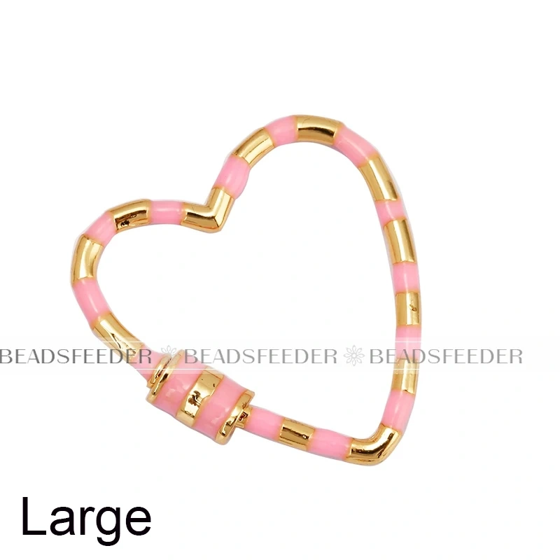 Heart Love Spring Colourful Enamel Screw On Carabiner Clasp ,for metal chain and cord , Findings for DIY Components Q08