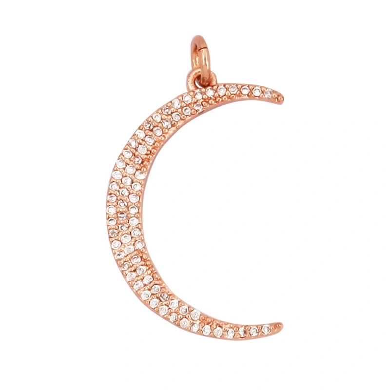 New Trendy Shining Sun Moon Star 18K Gold Plated Charm Pendant,Inlaid Cubic Zirconia Jewelry Necklace Bracelet Making Supply M57