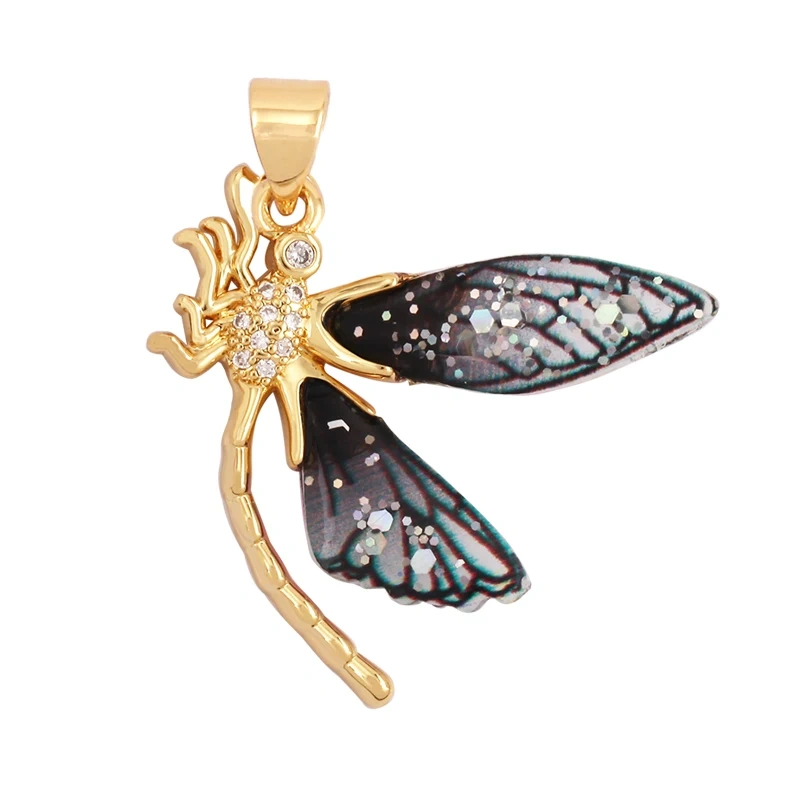 Acrylic Butterfly Fairy Dragonfly Bee Bird Charm Pendant,Insect Animal Jewelry Craft Necklace Making Accessories Supplies M79