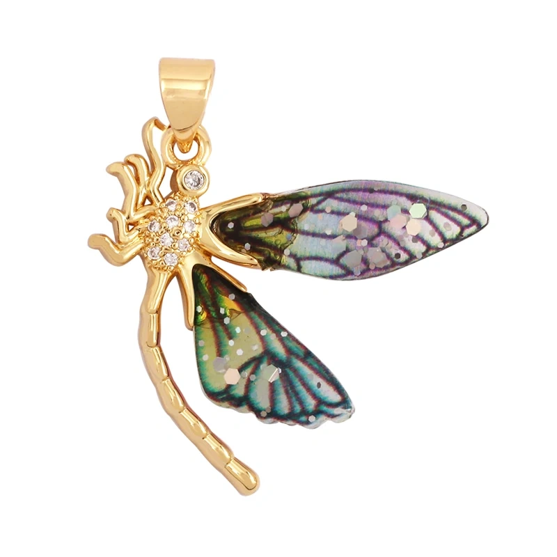 Acrylic Butterfly Fairy Dragonfly Bee Bird Charm Pendant,Insect Animal Jewelry Craft Necklace Making Accessories Supplies M79