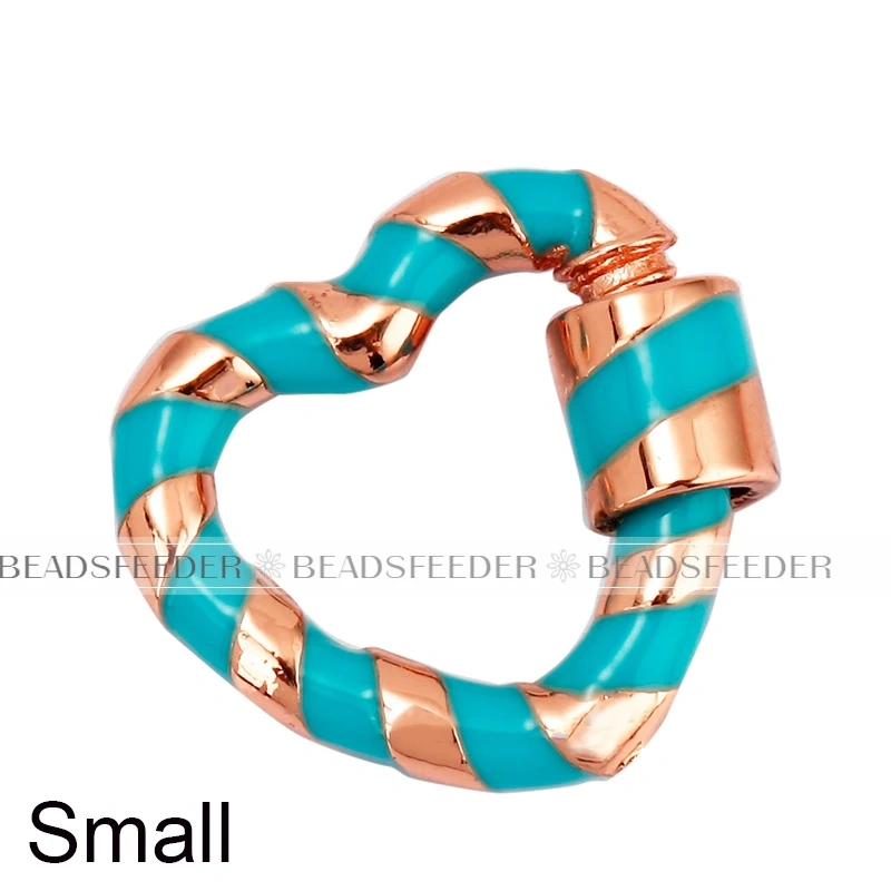 Heart Love Spring Colourful Enamel Screw On Carabiner Clasp ,for metal chain and cord , Findings for DIY Components