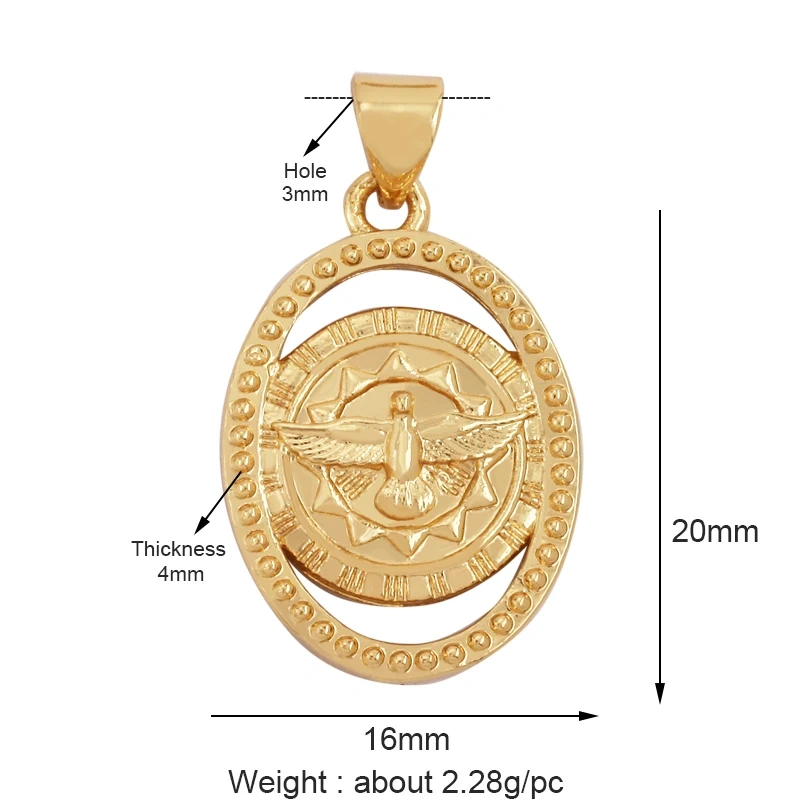 Bee Butterfly Bird Eagle Owl 18K Gold Plated Colorful Zircon Charm Pendant,Cute Insect Animal Jewelry Necklace Making Supply M71