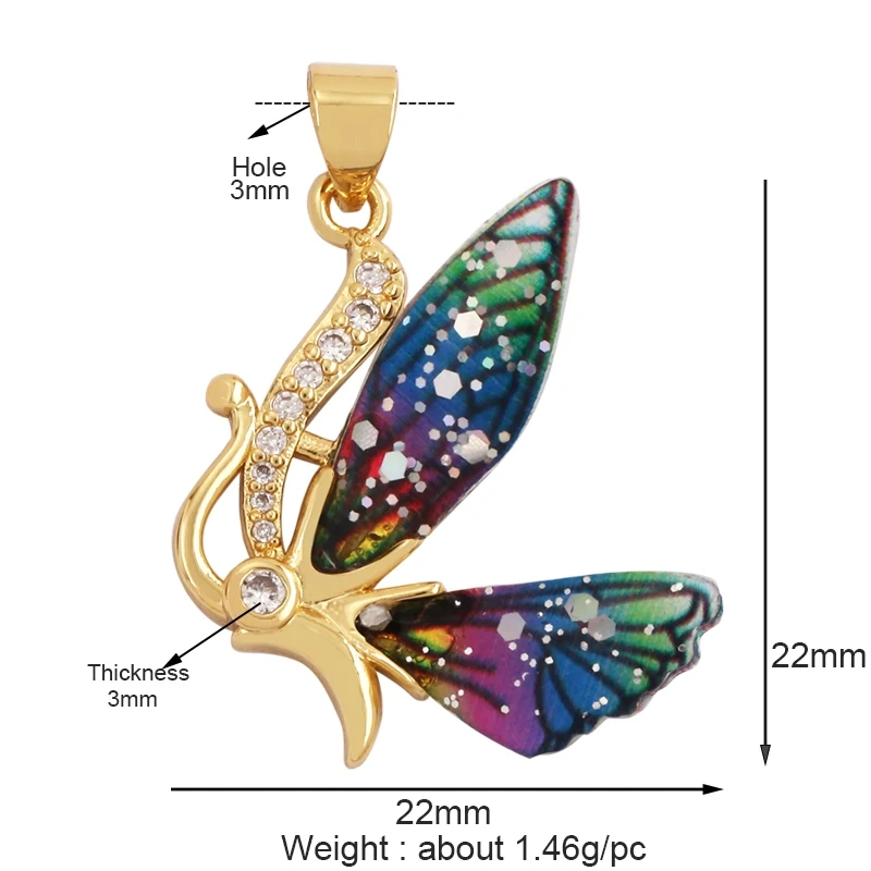 Acrylic Butterfly Fairy Dragonfly Bee Bird Charm Pendant,Insect Animal Jewelry Craft Necklace Making Accessories Supplies M79