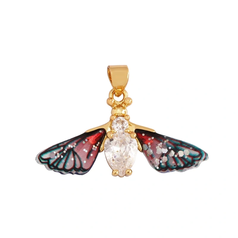 Acrylic Butterfly Fairy Dragonfly Bee Bird Charm Pendant,Insect Animal Jewelry Craft Necklace Making Accessories Supplies M79