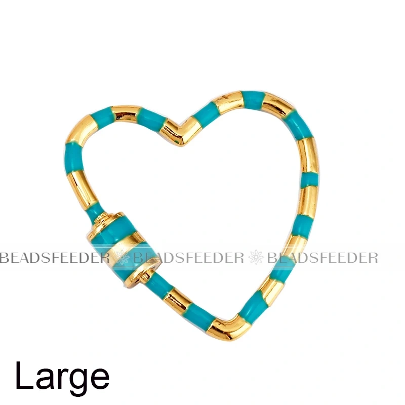 Heart Love Spring Colourful Enamel Screw On Carabiner Clasp ,for metal chain and cord , Findings for DIY Components Q08