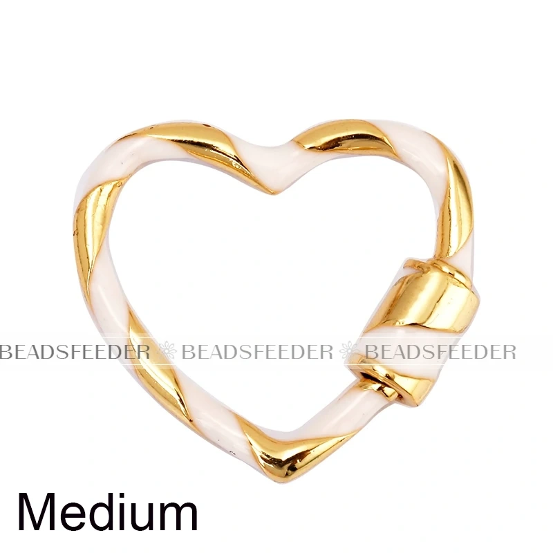 Heart Love Spring Colourful Enamel Screw On Carabiner Clasp ,for metal chain and cord , Findings for DIY Components Q08