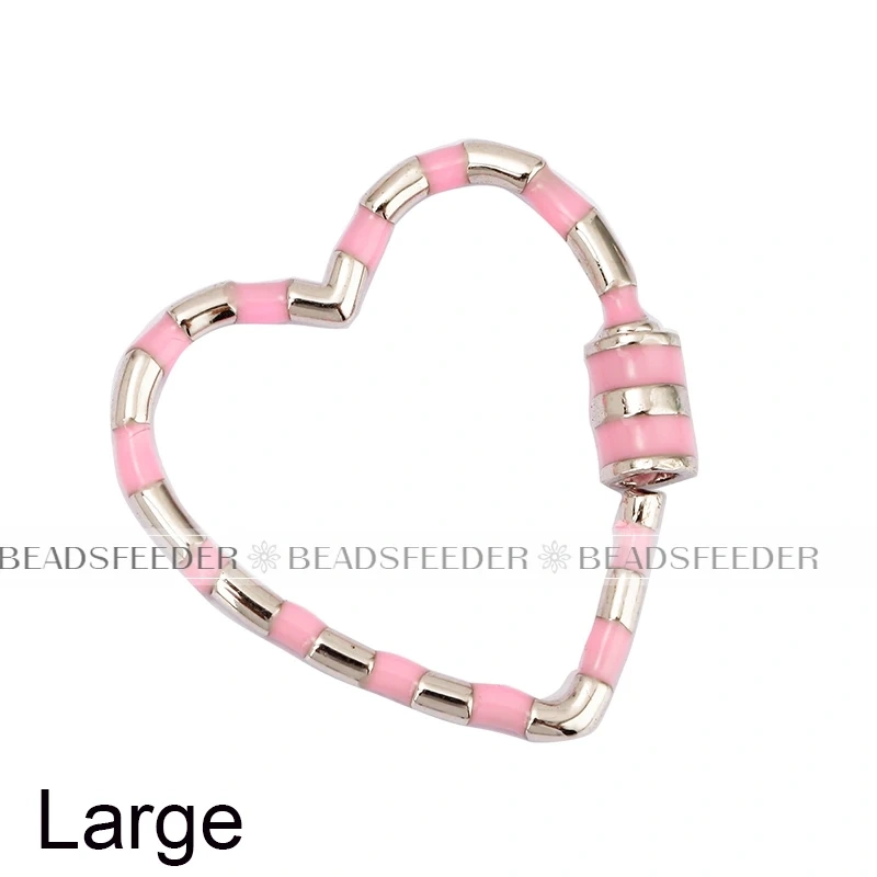 Heart Love Spring Colourful Enamel Screw On Carabiner Clasp ,for metal chain and cord , Findings for DIY Components Q08