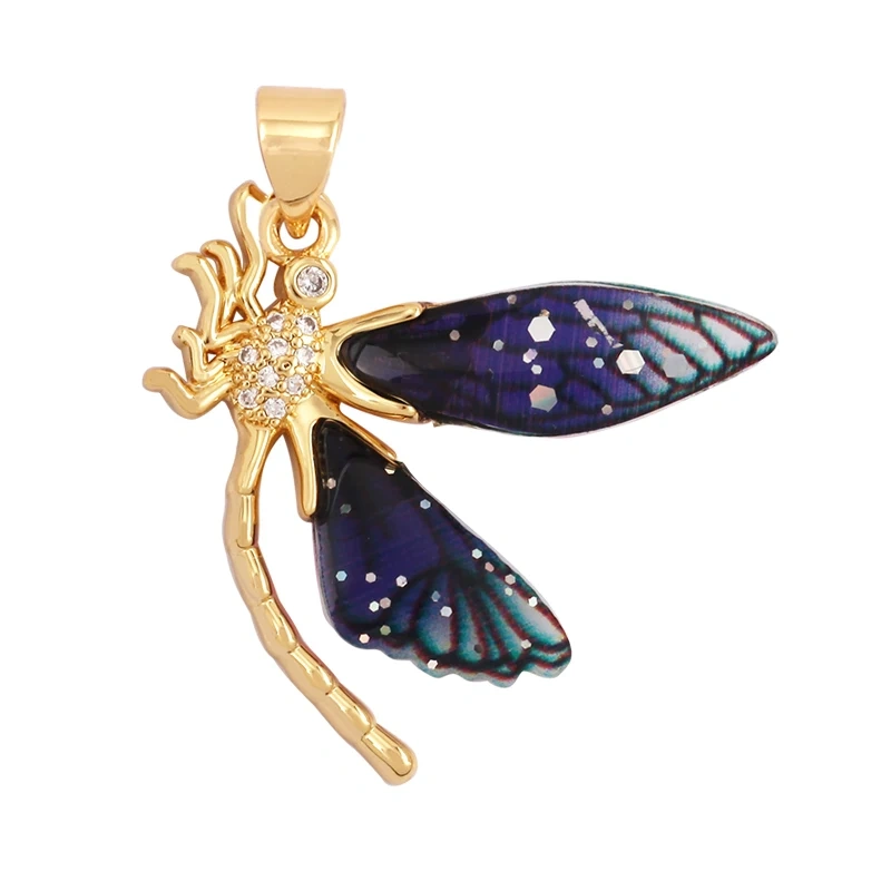Acrylic Butterfly Fairy Dragonfly Bee Bird Charm Pendant,Insect Animal Jewelry Craft Necklace Making Accessories Supplies M79