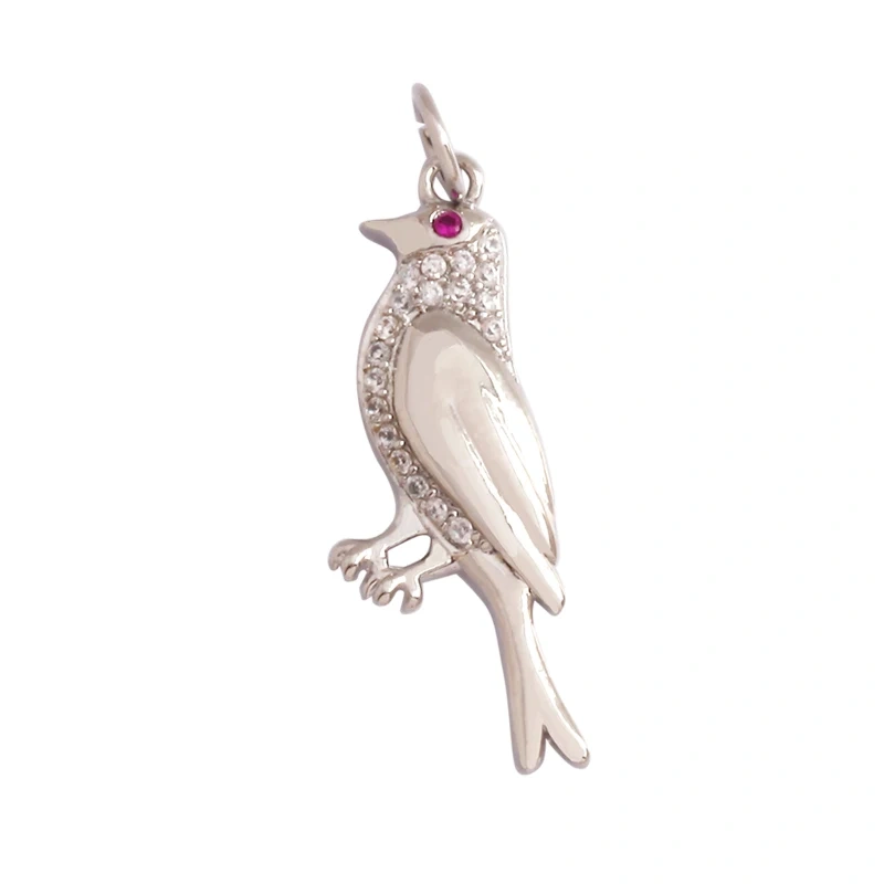 Bee Butterfly Bird Eagle Owl 18K Gold Plated Colorful Zircon Charm Pendant,Cute Insect Animal Jewelry Necklace Making Supply M71