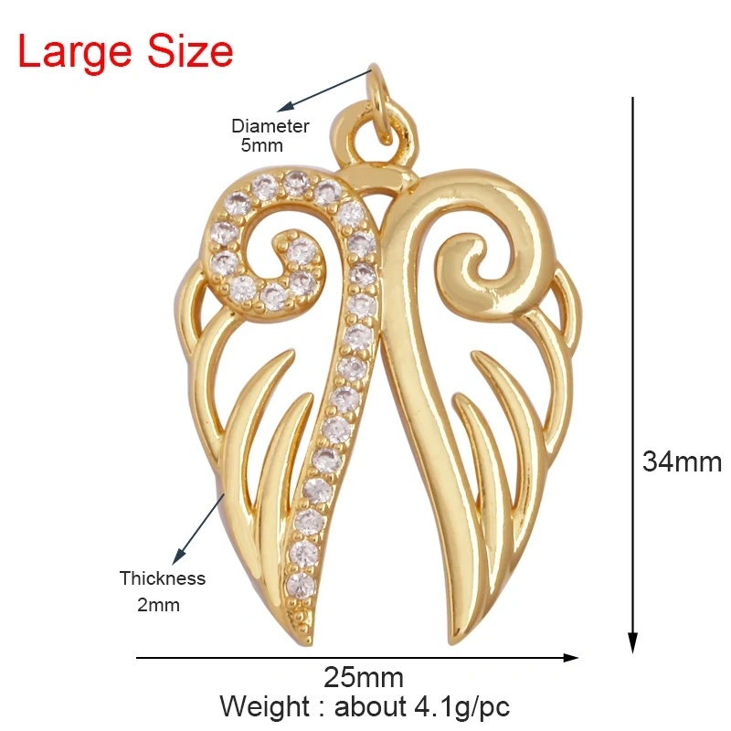 Bee Butterfly Bird Eagle Owl 18K Gold Plated Colorful Zircon Charm Pendant,Cute Insect Animal Jewelry Necklace Making Supply M71