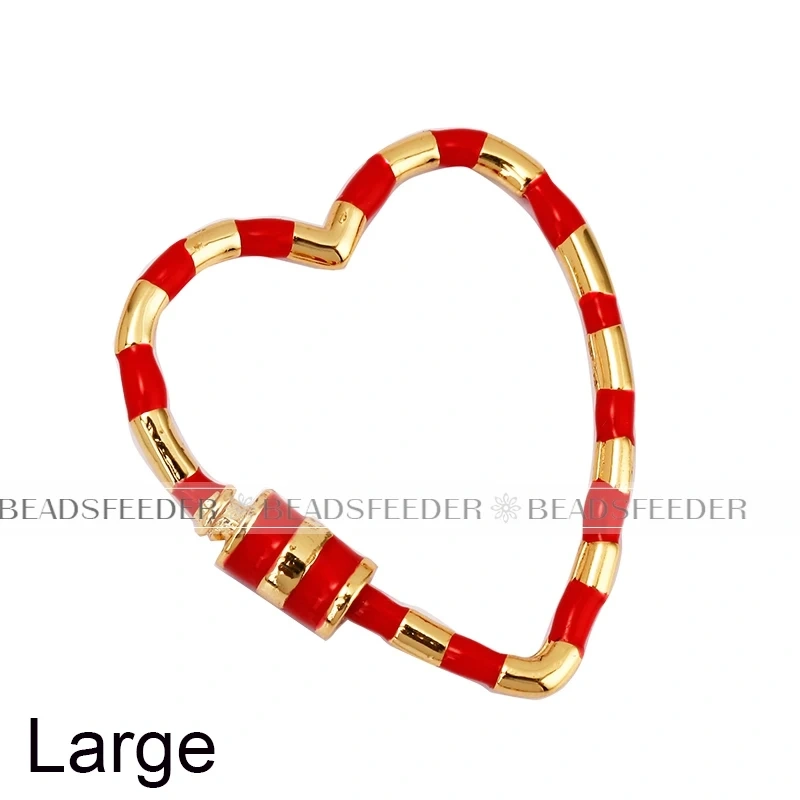 Heart Love Spring Colourful Enamel Screw On Carabiner Clasp ,for metal chain and cord , Findings for DIY Components Q08