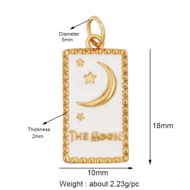 New Trendy Shining Sun Moon Star 18K Gold Plated Charm Pendant,Inlaid Cubic Zirconia Jewelry Necklace Bracelet Making Supply M57