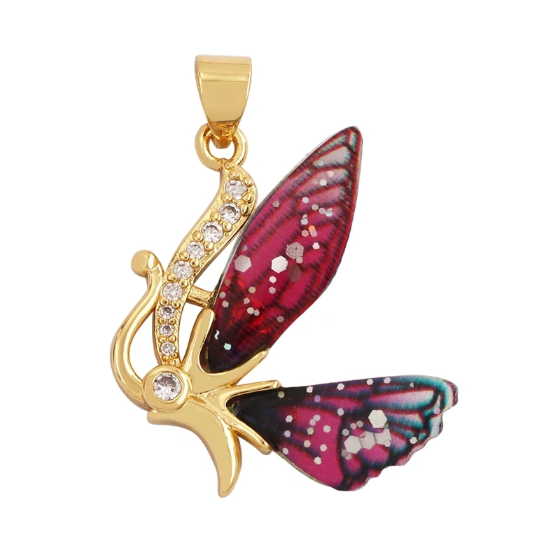 Acrylic Butterfly Fairy Dragonfly Bee Bird Charm Pendant,Insect Animal Jewelry Craft Necklace Making Accessories Supplies M79