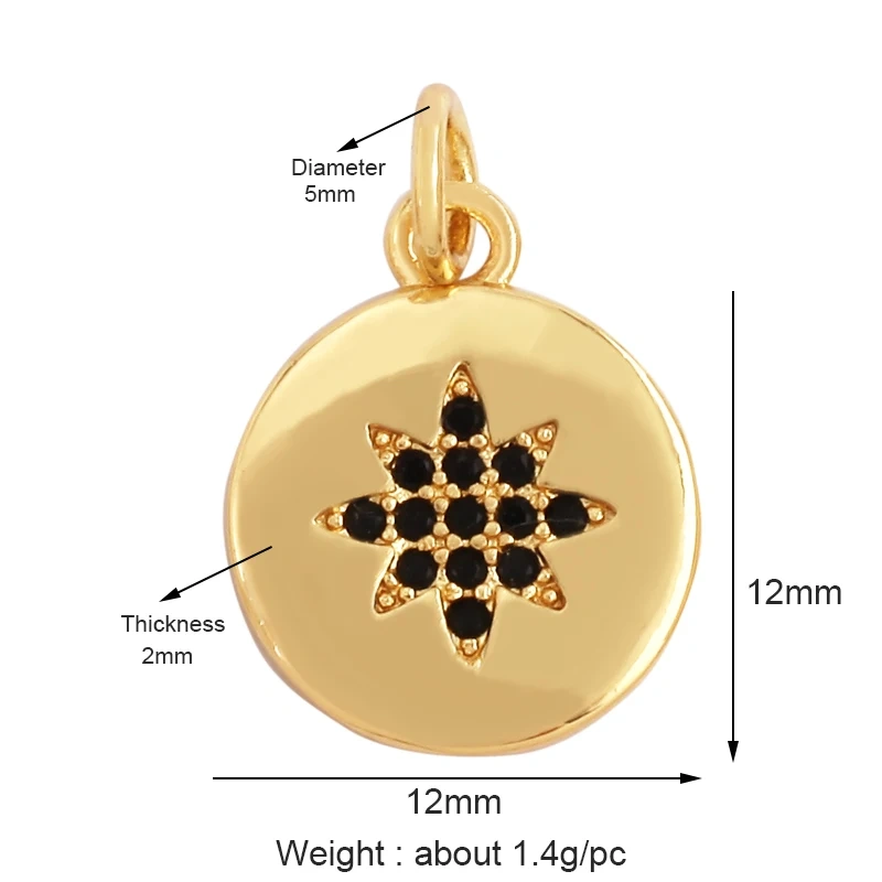 Trendy Shining Moon Star Space Celestial Compass Charm Pendant in Gold Colour , Jewelry Necklace Bracelet Making Supplies M71