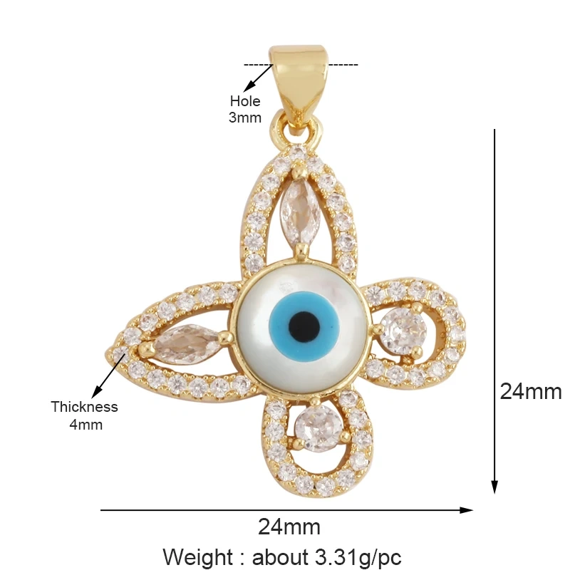 Bee Butterfly Dragonfly Spider Bird 18K Gold Zircon Charm Pendant,Cute Insect Animal Jewelry Craft Necklace Making Supplies M57