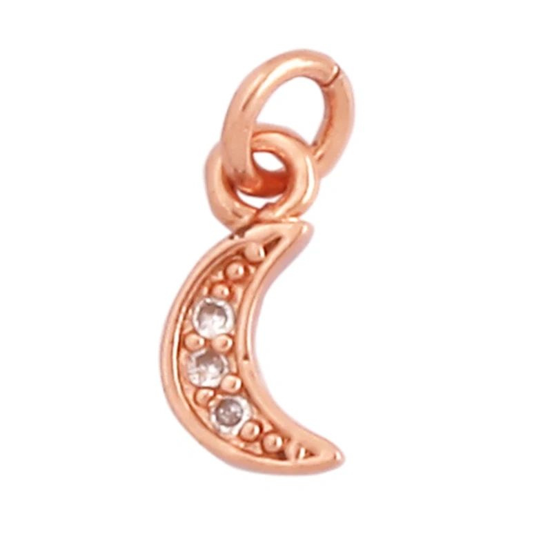 New Trendy Shining Sun Moon Star 18K Gold Plated Charm Pendant,Inlaid Cubic Zirconia Jewelry Necklace Bracelet Making Supply M57