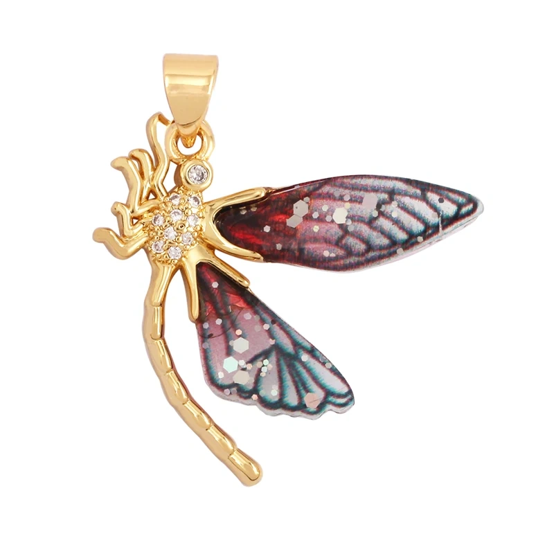 Acrylic Butterfly Fairy Dragonfly Bee Bird Charm Pendant,Insect Animal Jewelry Craft Necklace Making Accessories Supplies M79