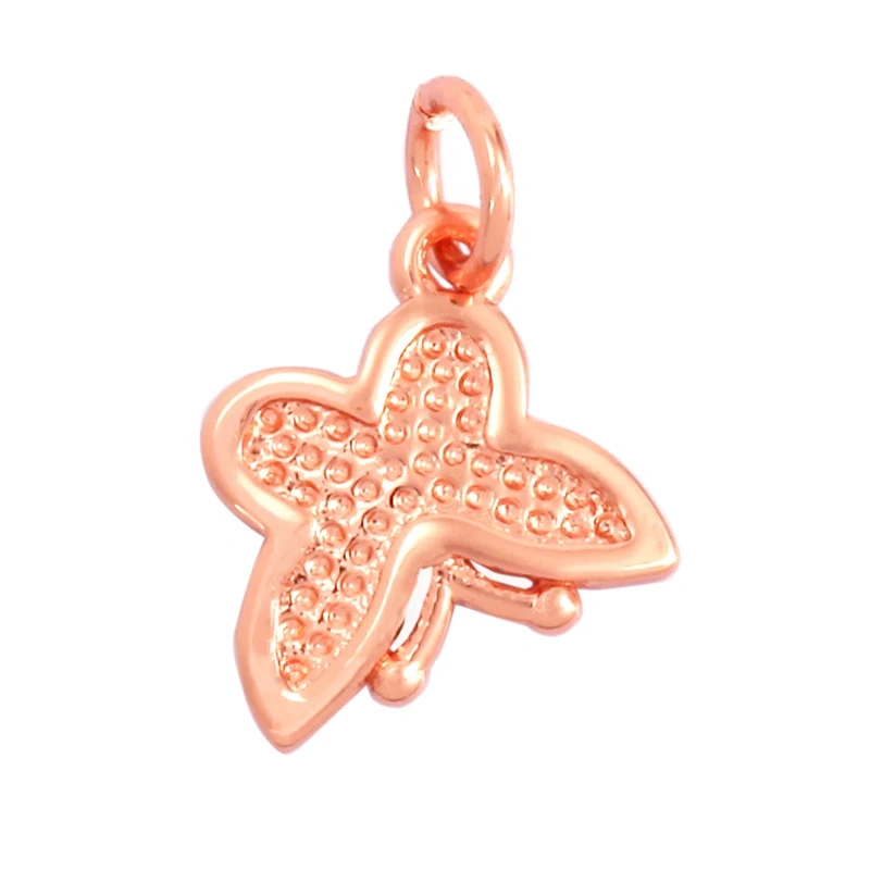 Bee Butterfly Bird Eagle Owl 18K Gold Plated Colorful Zircon Charm Pendant,Cute Insect Animal Jewelry Necklace Making Supply M71