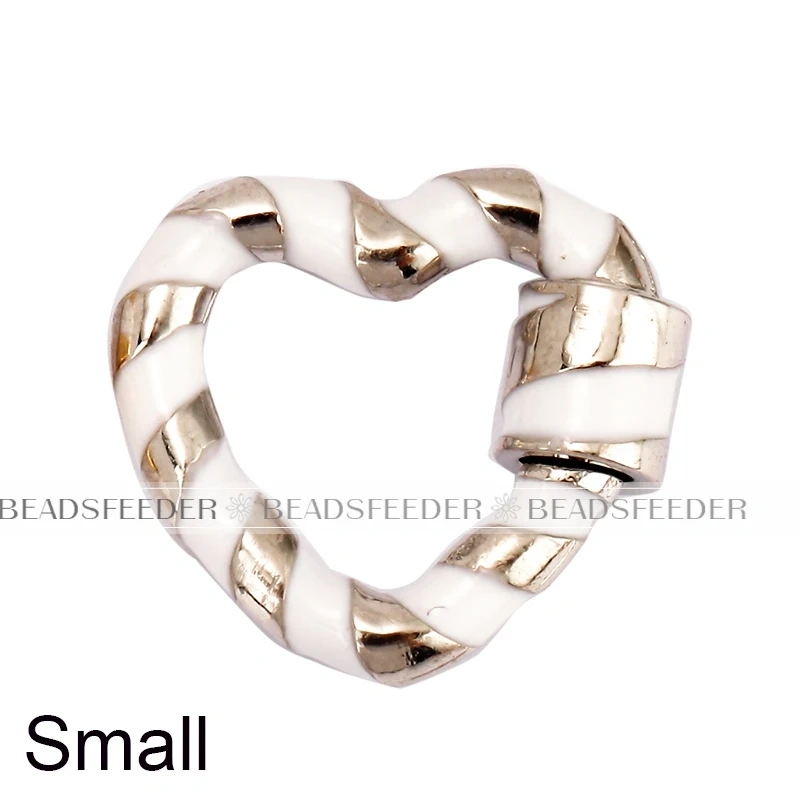 Heart Love Spring Colourful Enamel Screw On Carabiner Clasp ,for metal chain and cord , Findings for DIY Components