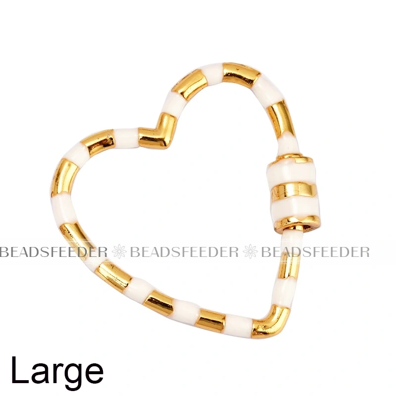 Heart Love Spring Colourful Enamel Screw On Carabiner Clasp ,for metal chain and cord , Findings for DIY Components Q08