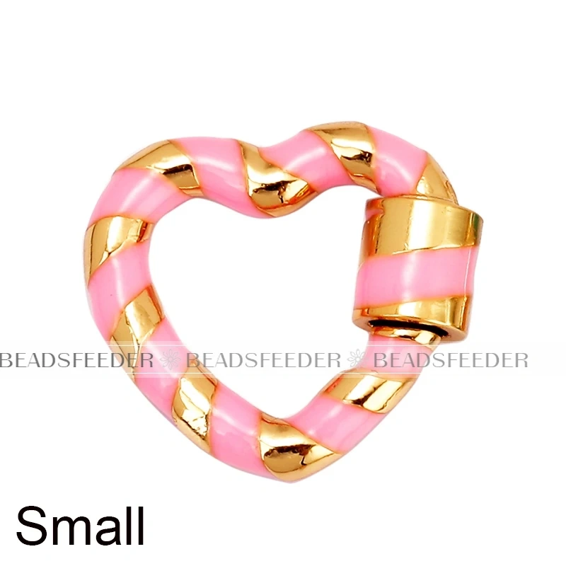 Heart Love Spring Colourful Enamel Screw On Carabiner Clasp ,for metal chain and cord , Findings for DIY Components