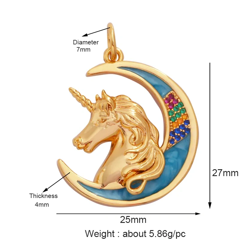 Animal Cat Dog Rabbit Leopard Lion Dinosaur Unicorn Charm Pendant,18K Gold Necklace Bracelet for Jewelry Findings Supplies M68