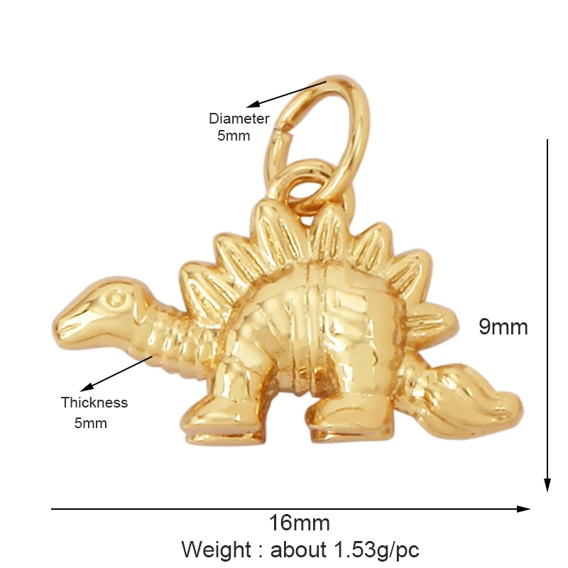 Animal Cat Dog Rabbit Leopard Lion Dinosaur Unicorn Charm Pendant,18K Gold Necklace Bracelet for Jewelry Findings Supplies M68