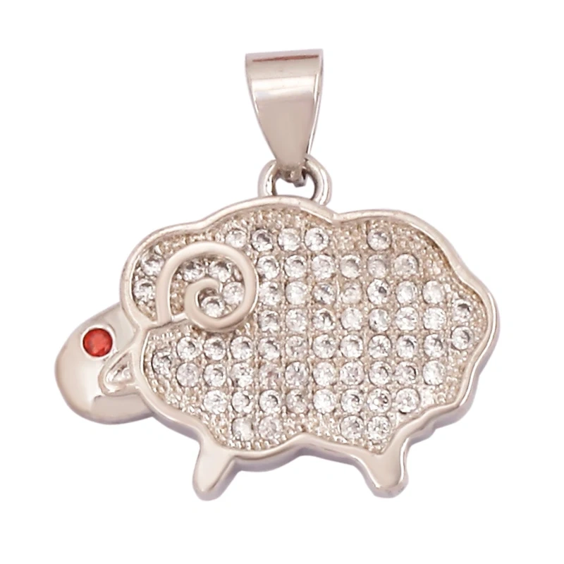 Unique Fine Animal Pet Dog Moon cat Owl Fox Sheep Goat Charm Pendant,Cute 18K Gold Necklace Bracelet for Jewelry Supplies N31