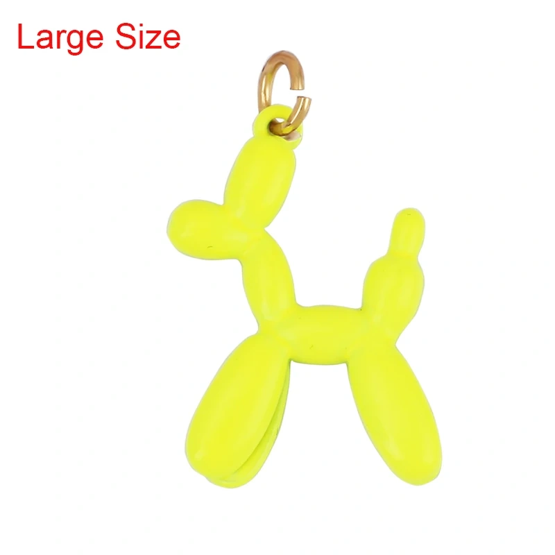 Enamel Puppy Puddles Ballon Dog Rabbit Charm Pendant,Neon Yellow Orange Green Pink,Jewelry Necklace Bracelet Making Supplies M89