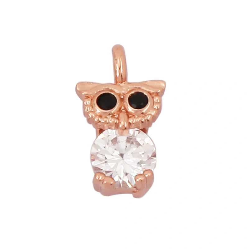 Unique Fine Animal Pet Dog Moon cat Owl Fox Sheep Goat Charm Pendant,Cute 18K Gold Necklace Bracelet for Jewelry Supplies N31