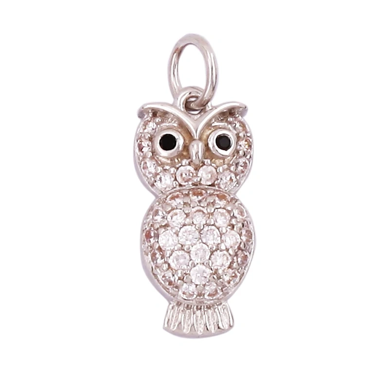 Unique Fine Animal Pet Dog Moon cat Owl Fox Sheep Goat Charm Pendant,Cute 18K Gold Necklace Bracelet for Jewelry Supplies N31