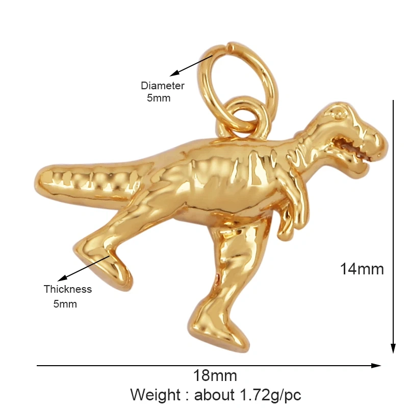 Animal Cat Dog Rabbit Leopard Lion Dinosaur Unicorn Charm Pendant,18K Gold Necklace Bracelet for Jewelry Findings Supplies M68