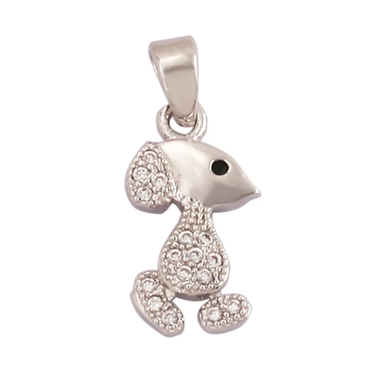 Unique Fine Animal Pet Dog Moon cat Owl Fox Sheep Goat Charm Pendant,Cute 18K Gold Necklace Bracelet for Jewelry Supplies N31