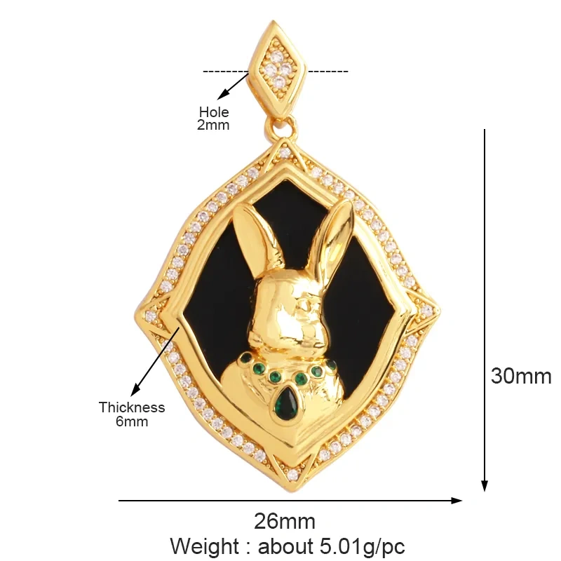 Animal Cat Dog Rabbit Leopard Lion Dinosaur Unicorn Charm Pendant,18K Gold Necklace Bracelet for Jewelry Findings Supplies M68