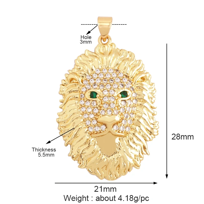 Animal Cat Dog Rabbit Leopard Lion Dinosaur Unicorn Charm Pendant,18K Gold Necklace Bracelet for Jewelry Findings Supplies M68