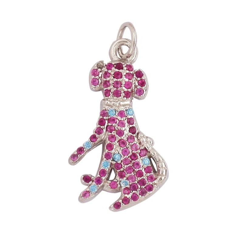 Unique Fine Animal Pet Dog Moon cat Owl Fox Sheep Goat Charm Pendant,Cute 18K Gold Necklace Bracelet for Jewelry Supplies N31