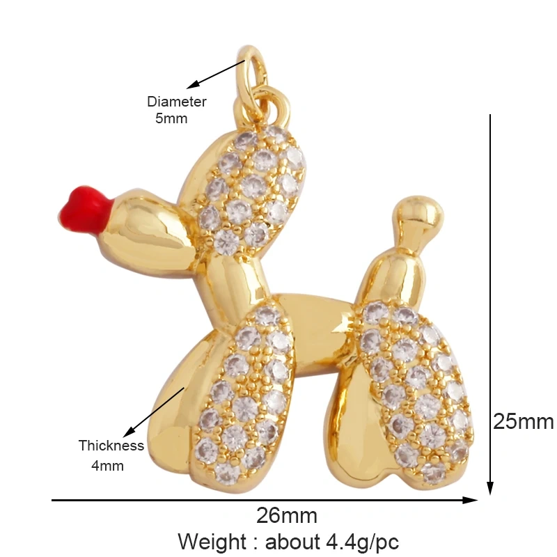 Animal Cat Dog Rabbit Leopard Lion Dinosaur Unicorn Charm Pendant,18K Gold Necklace Bracelet for Jewelry Findings Supplies M68