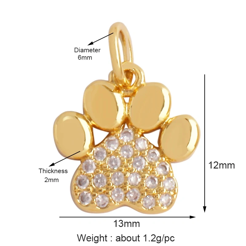 Animal Cat Dog Rabbit Leopard Lion Dinosaur Unicorn Charm Pendant,18K Gold Necklace Bracelet for Jewelry Findings Supplies M68