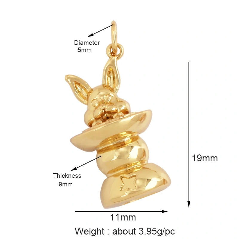 Animal Cat Dog Rabbit Leopard Lion Dinosaur Unicorn Charm Pendant,18K Gold Necklace Bracelet for Jewelry Findings Supplies M68