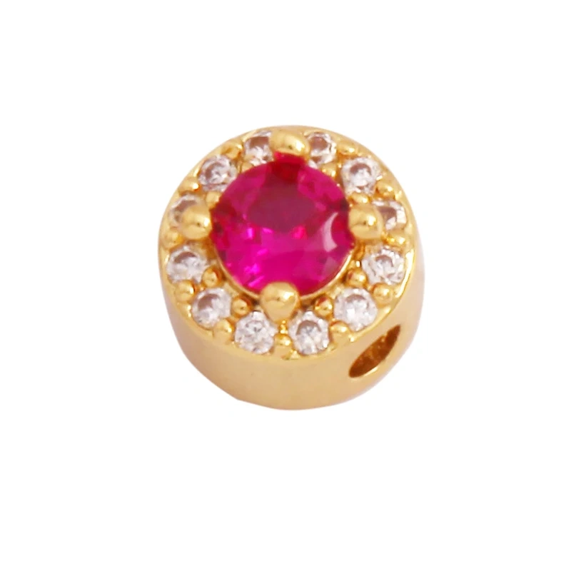 Elk Christmas Trees Happy Face Zircon Bead,18K Gold Brass Colourful DIY Bracelet Components Accessories Wholesale Supplies M64