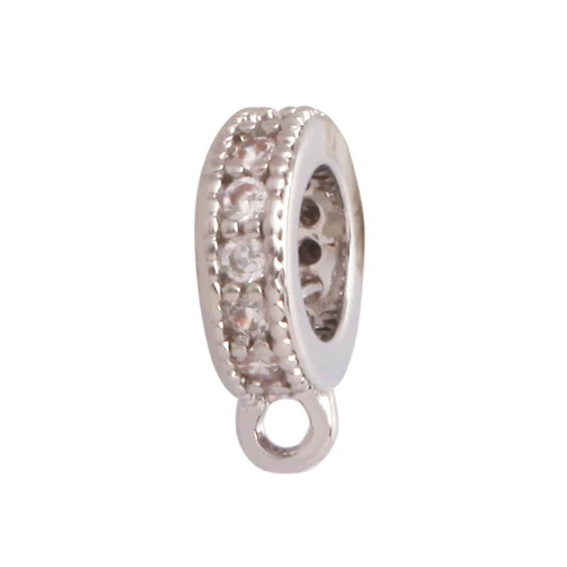 Creative Trendy Charm Pendant Holder Jewelry Findings,Geometry 18K Gold Bail Micro Pave Cubic Zirconia Accessories Supplies M69
