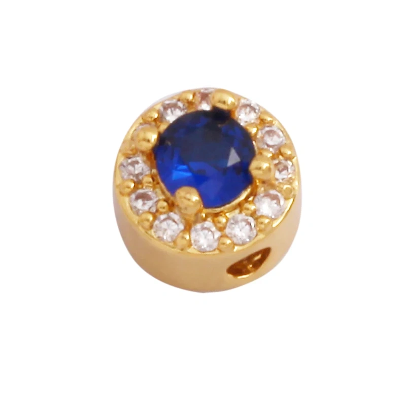 Elk Christmas Trees Happy Face Zircon Bead,18K Gold Brass Colourful DIY Bracelet Components Accessories Wholesale Supplies M64