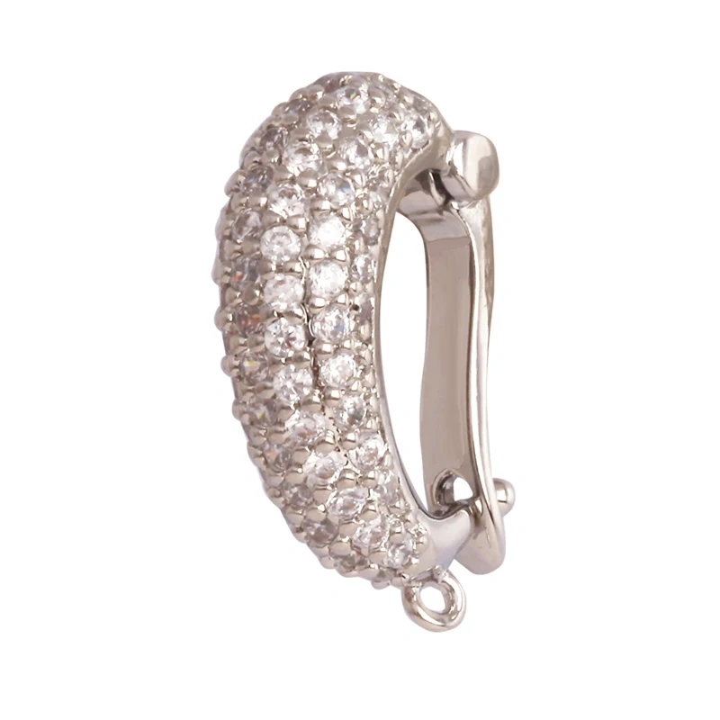 Creative Trendy Charm Pendant Holder Jewelry Findings,Geometry 18K Gold Bail Micro Pave Cubic Zirconia Accessories Supplies K94