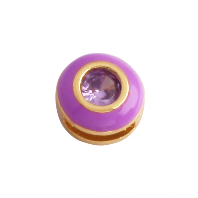 Fashion Love Heart Round Rectangle Geometry Shape Colourful Enamel Spacer Beads Tube,18K Gold Plated Jewelry Making Supplies M66