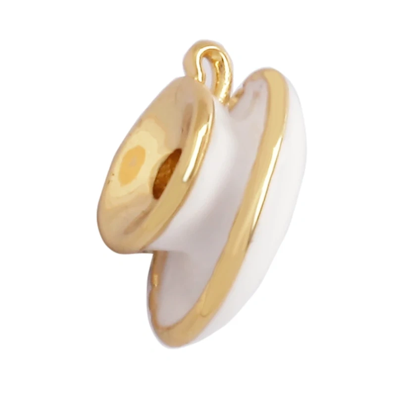 Newest Colourful Enamel Teacup Coffee Cup Bead,Love Heart 18K Gold Plated Bracelet Necklace Components Accessories Supplies P07
