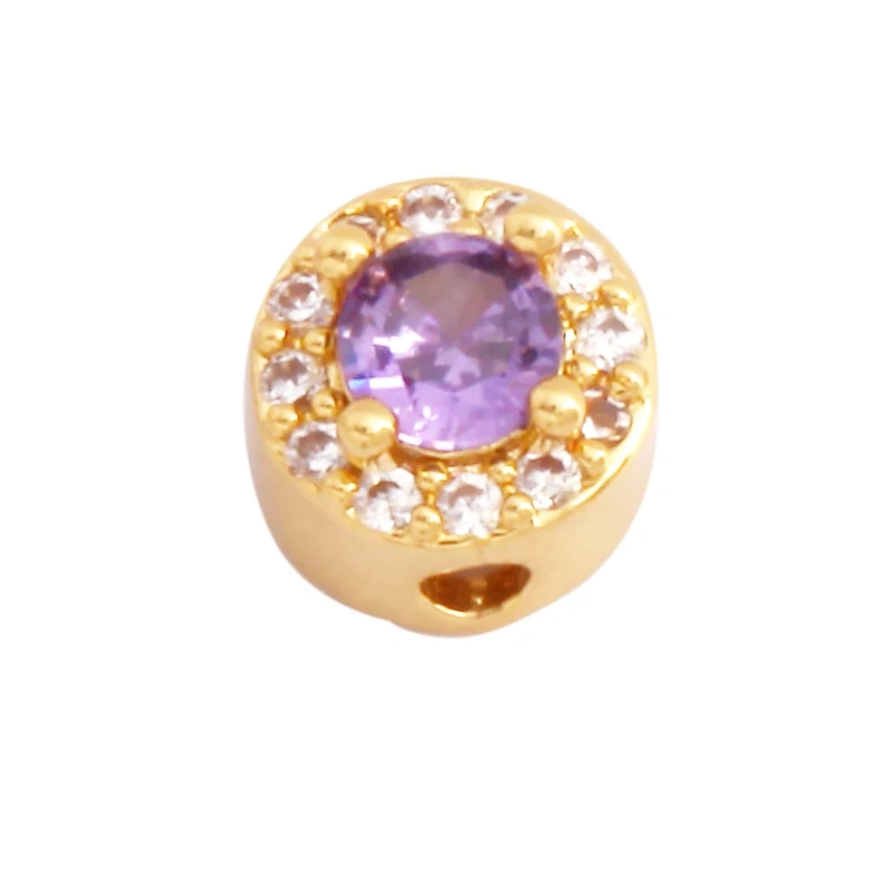 Elk Christmas Trees Happy Face Zircon Bead,18K Gold Brass Colourful DIY Bracelet Components Accessories Wholesale Supplies M64