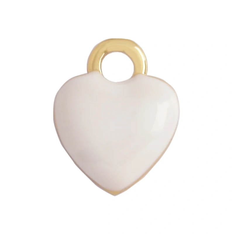 Trendy Love Heart Enamel Zircon Charm Pendant,18K Gold Plated Colour,Necklace Bracelet Handmade Jewelry Accessories Supplies M69