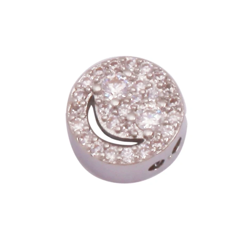 Elk Christmas Trees Happy Face Zircon Bead,18K Gold Brass Colourful DIY Bracelet Components Accessories Wholesale Supplies M64